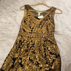 Sequined Leaf Patterned Dress